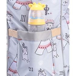 Babyhug Printed Backpack Style Maternity Diaper Bag- Grey