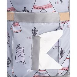 Babyhug Printed Backpack Style Maternity Diaper Bag- Grey