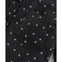 Babyhug Full Sleeves Party Shirt with Bow - Black