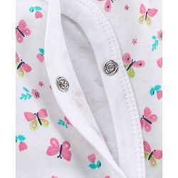Babyhug Full Sleeves Footed Sleep Suit Pack of 2 - White Pink
