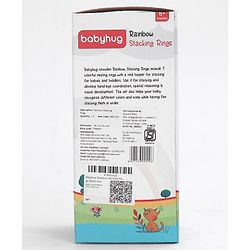 Babyhug Premium Wooden Rainbow Stacking Rings Multicolor - 7 rings| Non-Toxic| Organic & Safe| BIS Certified