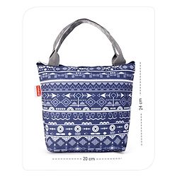 Babyhug Portable and Reusable Insulated Lunch Bag With Strips Print|For School,Travel and Outdoors|Premium & Easy to Carry| (Color & Print May Vary)