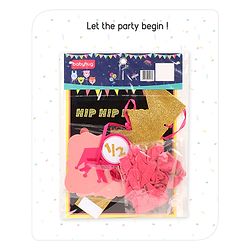 Babyhug Half Birthday Party Decor Kit Pink - Pack of 24