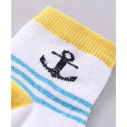Cute Walk by Babyhug Anti Bacterial Ankle Length Socks Star Design Pack of 3 - Yellow