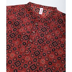 Babyhug Full Sleeves Kurta & Pajama Set Shape Print - Maroon