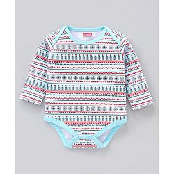 Babyhug 100% Cotton Full Sleeves Multi Print Onesies Pack of 3 - Multicolor