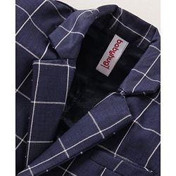 Babyhug Full Sleeves Party Wear Blazer Checks - Blue