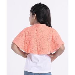 Babyhug Half Sleeves Party Wear Shrug - Peach