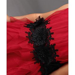Babyhug Sleeveless Party Wear Solid Color - Red
