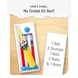 Babyhug Junior Cricket Set - Yellow & Red | Lightweight & Durable | Perfect Outdoor Play & Sports Training | Enhance Team Play & Coordination | BIS Certified
