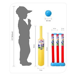 Babyhug Junior Cricket Set - Yellow & Red | Lightweight & Durable | Perfect Outdoor Play & Sports Training | Enhance Team Play & Coordination | BIS Certified