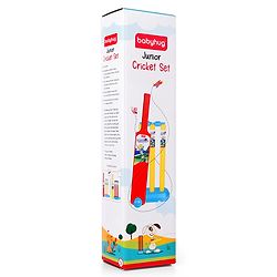 Babyhug Junior Cricket Set - Yellow & Red | Lightweight & Durable | Perfect Outdoor Play & Sports Training | Enhance Team Play & Coordination | BIS Certified