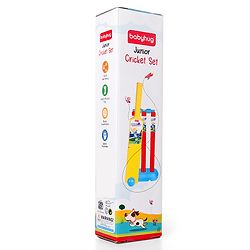 Babyhug Junior Cricket Set - Yellow & Red | Lightweight & Durable | Perfect Outdoor Play & Sports Training | Enhance Team Play & Coordination | BIS Certified