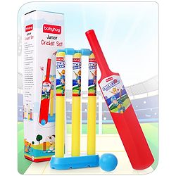 Babyhug Junior Cricket Set - Yellow & Red | Lightweight & Durable | Perfect Outdoor Play & Sports Training | Enhance Team Play & Coordination | BIS Certified