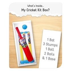 Babyhug Junior Cricket Set - Yellow & Red | Lightweight & Durable | Perfect Outdoor Play & Sports Training | Enhance Team Play & Coordination | BIS Certified