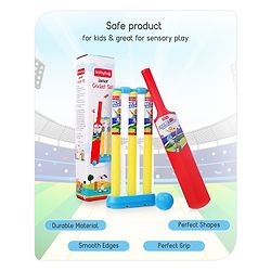 Babyhug Junior Cricket Set - Yellow & Red | Lightweight & Durable | Perfect Outdoor Play & Sports Training | Enhance Team Play & Coordination | BIS Certified