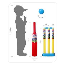 Babyhug Junior Cricket Set - Yellow & Red | Lightweight & Durable | Perfect Outdoor Play & Sports Training | Enhance Team Play & Coordination | BIS Certified