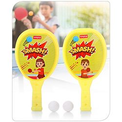 Babyhug Junior Plastic Racket Set - Yellow