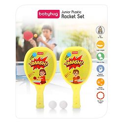 Babyhug Junior Plastic Racket Set - Yellow