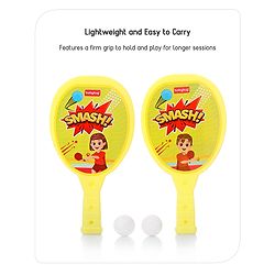 Babyhug Junior Plastic Racket Set - Yellow