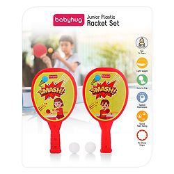 Babyhug Junior Plastic Racket Set - Yellow