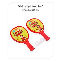 Babyhug Junior Plastic Racket Set - Yellow