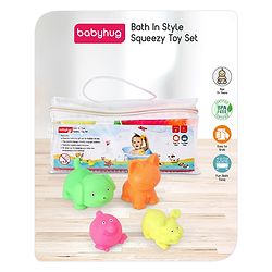 Babyhug Bath In Style Squeezy Toy Set Pet Animals Pack of 4 (Packaging May Vary)