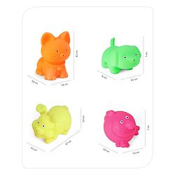 Babyhug Bath In Style Squeezy Toy Set Pet Animals Pack of 4 (Packaging May Vary)