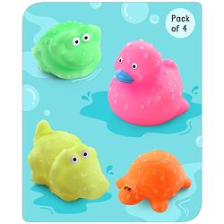 Babyhug Bath In Style Squeezy Toy Set Aquatic Animals Pack of 4 (Color May Vary)