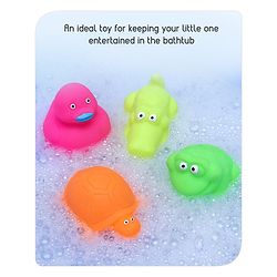 Babyhug Bath In Style Squeezy Toy Set Aquatic Animals Pack of 4 (Color May Vary)