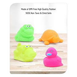 Babyhug Bath In Style Squeezy Toy Set Aquatic Animals Pack of 4 (Color May Vary)