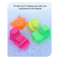 Babyhug Bath In Style Squeezy Toy Set Vehicles Pack of 4 (Color May Vary)