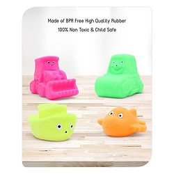 Babyhug Bath In Style Squeezy Toy Set Vehicles Pack of 4 (Color May Vary)