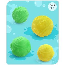Babyhug Bath In Style Squeezy Toy Set Balls Pack of 4 - Green Yellow