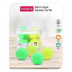 Babyhug Bath In Style Squeezy Toy Set Balls Pack of 4 - Green Yellow
