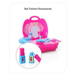 Babyhug My Vanity Makeup Suitcase Playset - 21 Pieces