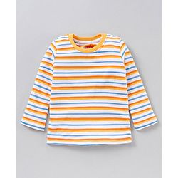 Babyhug Full Sleeves T-Shirts Stripes and Text Print Pack of 2 - Multicolour