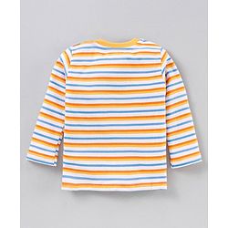 Babyhug Full Sleeves T-Shirts Stripes and Text Print Pack of 2 - Multicolour