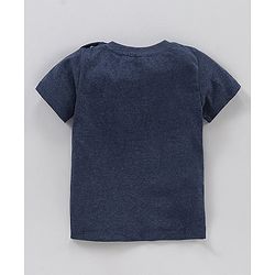 Babyhug Half Sleeves T-Shirts Stripes and Dino Print Pack of 2 - Navy Yellow