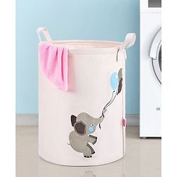 Babyhug Laundry Bag Elephant With Balloons Print - Grey