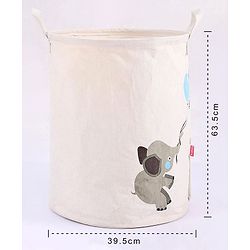 Babyhug Laundry Bag Elephant With Balloons Print - Grey