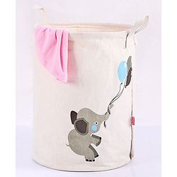 Babyhug Laundry Bag Elephant With Balloons Print - Grey