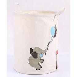 Babyhug Laundry Bag Elephant With Balloons Print - Grey