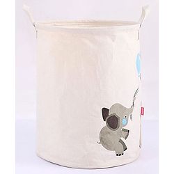 Babyhug Laundry Bag Elephant With Balloons Print - Grey