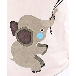 Babyhug Laundry Bag Elephant With Balloons Print - Grey