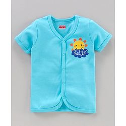 Babyhug Antibacterial Finish Half Sleeves  Vest Pack of 2 - Blue Yellow