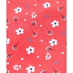 Babyhug Short Sleeves Onesie With Leggings Floral Print - Yellow Pink