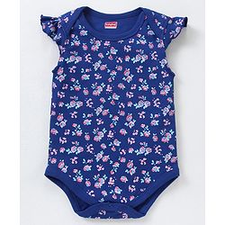 Babyhug Half Sleeves 100% Cotton Onesie with Leggings - Multicolour