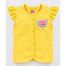 Babyhug Short Sleeves Antibacterial Vests Fruit Print Pack of 3 - Pink Blue Yellow