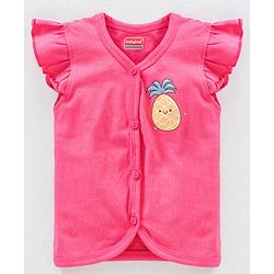 Babyhug Short Sleeves Antibacterial Vests Fruit Print Pack of 3 - Pink Blue Yellow